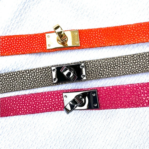 Cristina Sabatini Genuine Stingray Gray Wrap Bracelet EUC - Picture 7 of 10